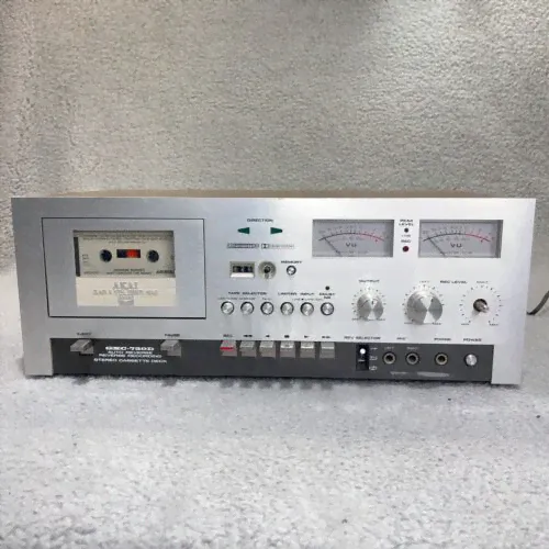 vintage akai gxc-730D AUTO REVERSE RECORDING STEREO CASSETTE DECK Tape / Tested