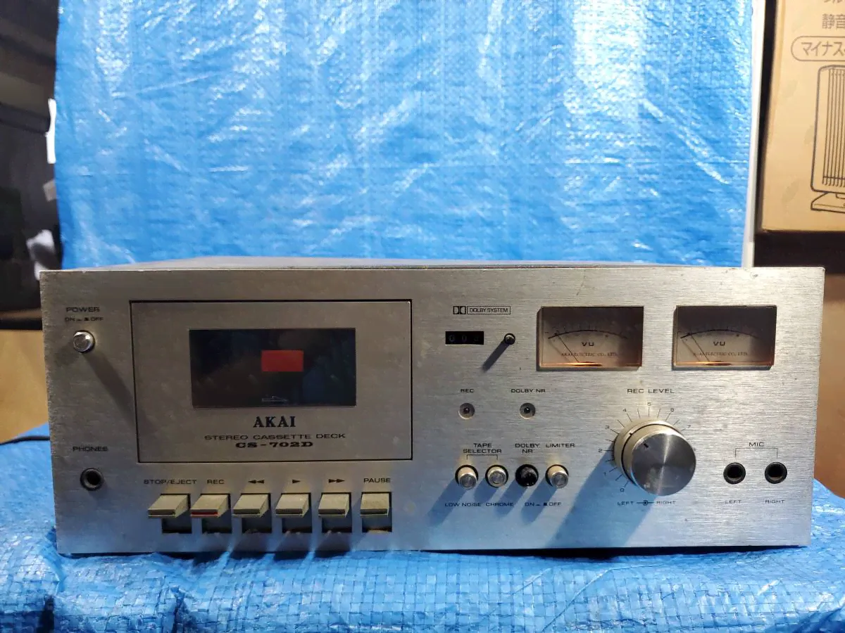 [値下げ] AKAI アカイ 赤井電機 ステレオ カセットデッキ CS-702D 難ありupai 動作確認済み