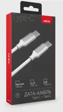 2 Кабель Type C-Type С AKAI CE-468W, 1м, 2.1А, белый уценённый