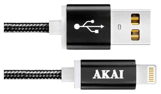 Кабель AKAI Lightning 1м Black-0